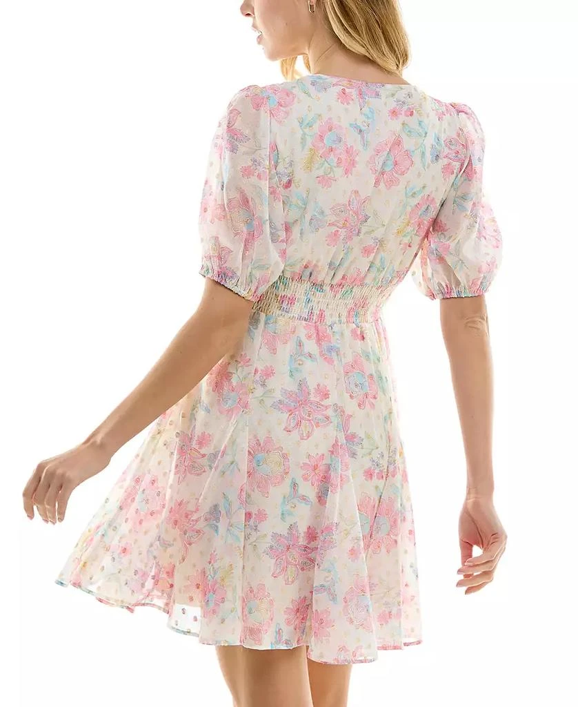 City Studios Juniors' Fit & Flare V-Neck Chiffon Dress 2