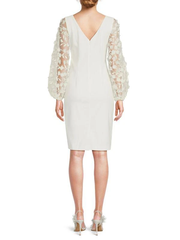 Eliza J Floral Appliqué Sleeve Midi-Dress 2