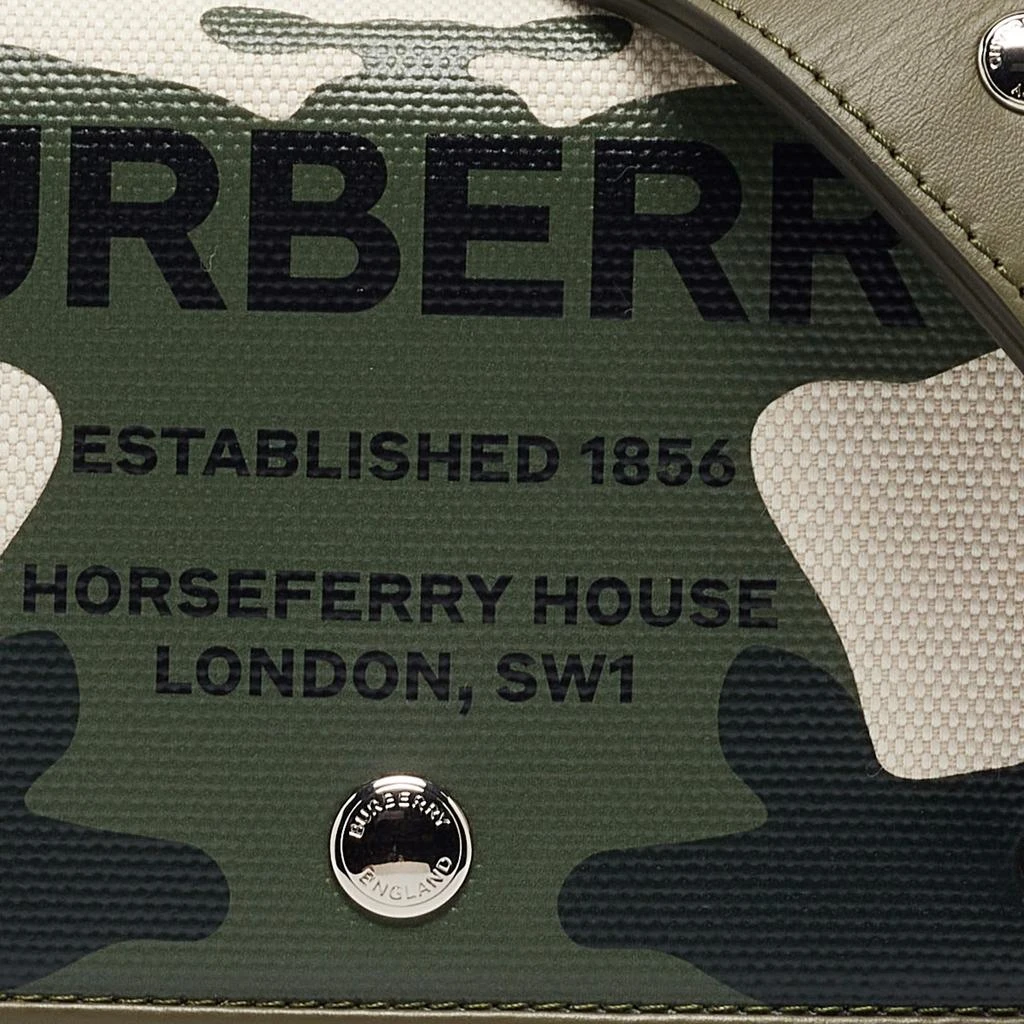 Burberry Burberry Green/Beige Camo Print Coated Canvas and Leather Hackberry Crossbody Bag 5