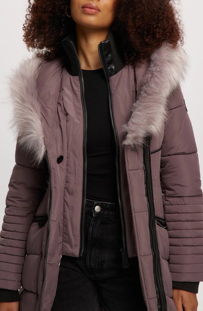 NOIZE Gigi Vegan Faux Fur Trim Quilted Parka 3