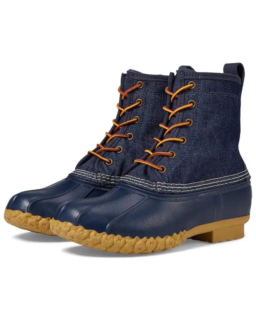 L.L.BEAN Women's L.L.Bean Bean Boot 8" Denim Insulated Flannel Lined