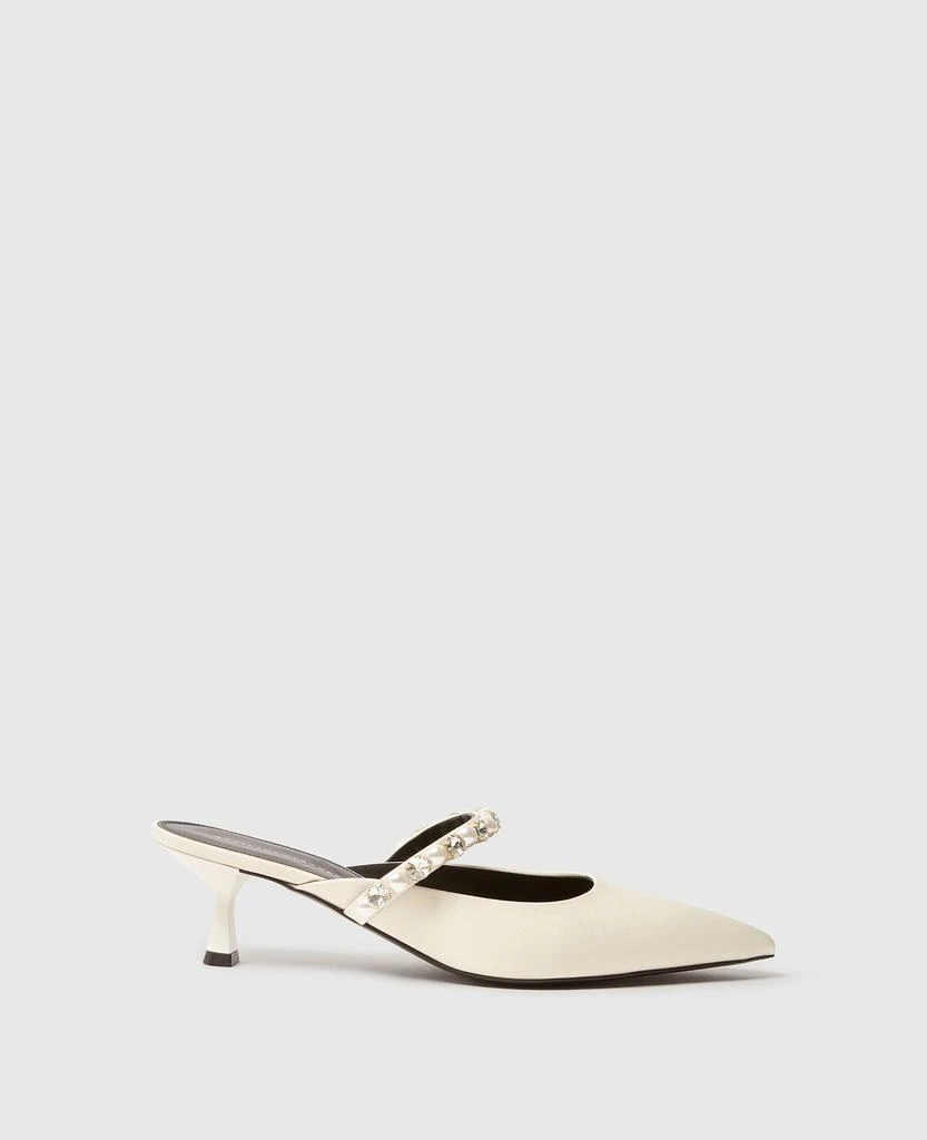 Stella McCartney Stella McCartney - Elsa Pearl-Embellished Kitten Heels, Woman, Buttermilk, Size: 39 1