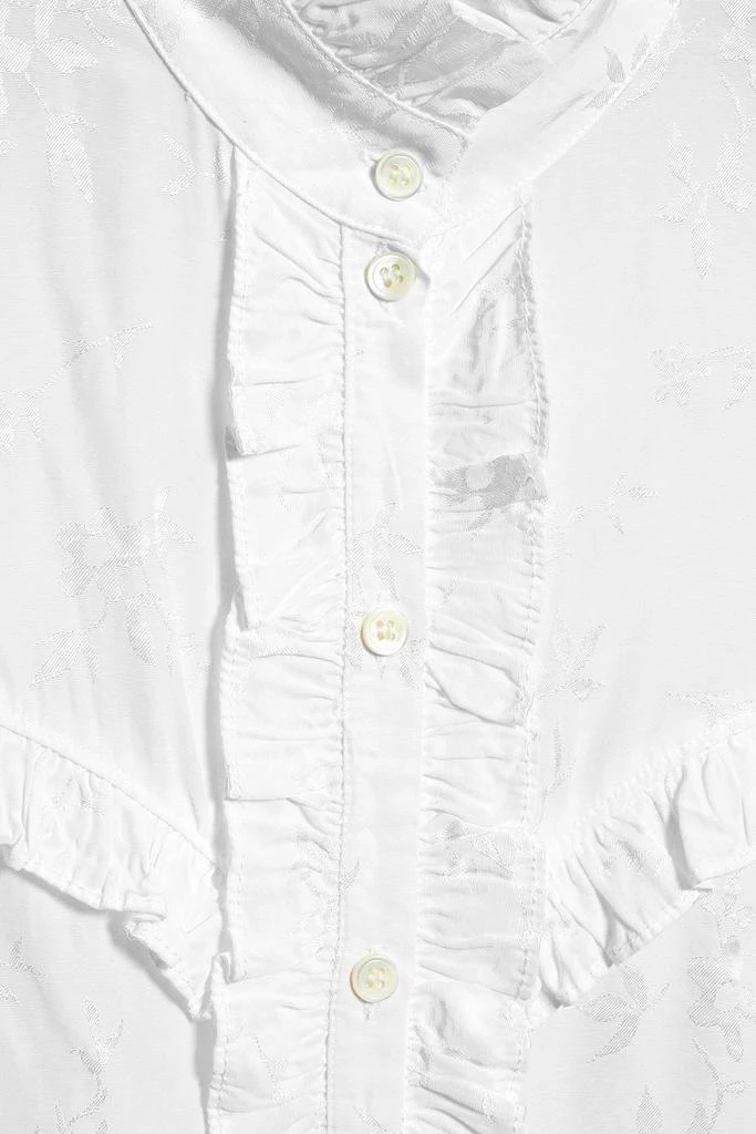 RAQUEL ALLEGRA Ruffle-trimmed satin-jacquard blouse 4