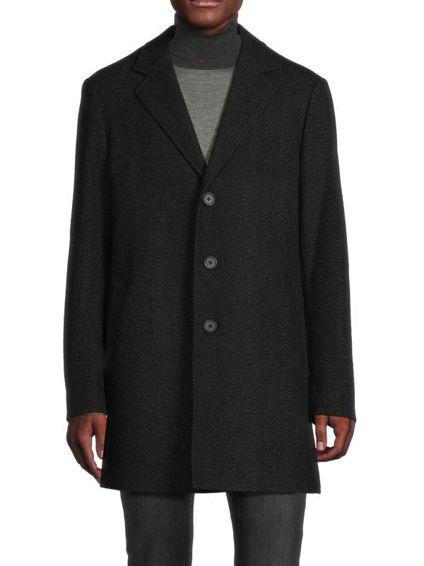 Wool Blend Top Coat With Removable Hooded Bib – On Sale Now