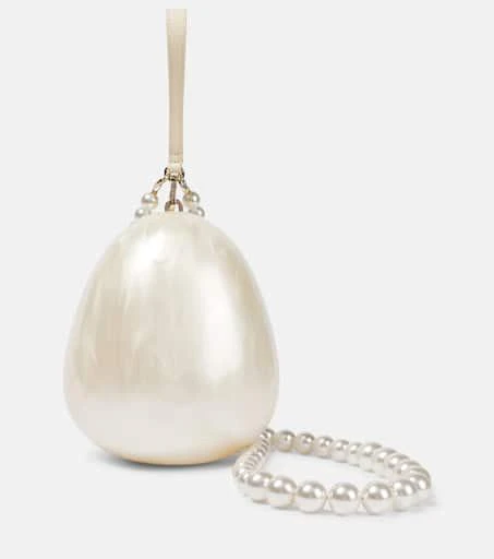 Simone Rocha Egg leather-trimmed clutch 1