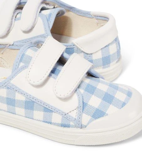 PEPE Leather-trimmed gingham sneakers 5