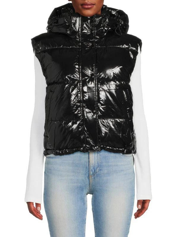 S13 Lacquer Coated Hooded Puffer Vest 1