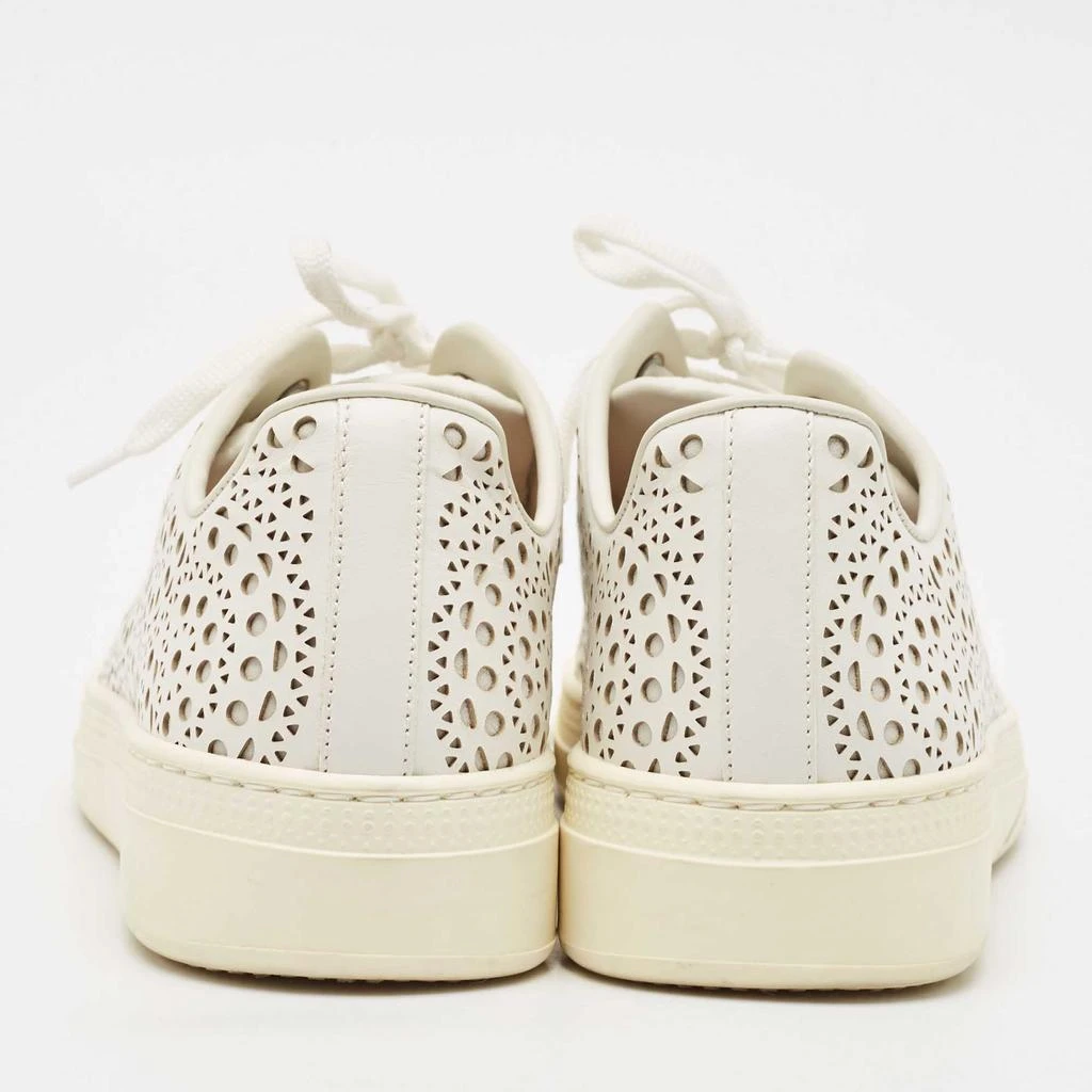 Alaia Alaia White Laser Cut Leather Low Top Sneakers Size 37 5