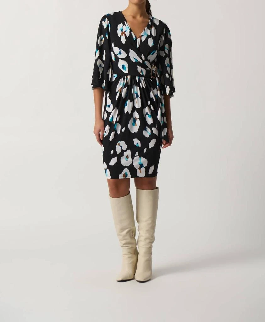 JOSEPH RIBKOFF Joseph Ribkoff - Black/White Belted Dress 1