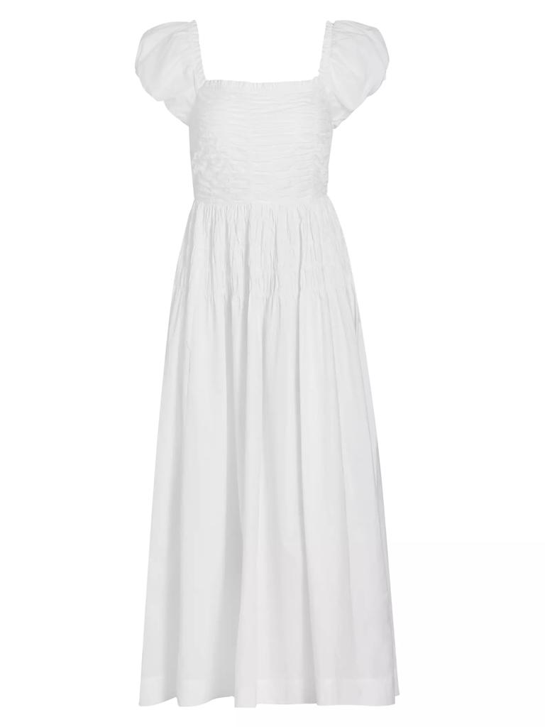 DÔEN Katherina Smocked Cotton Midi-Dress