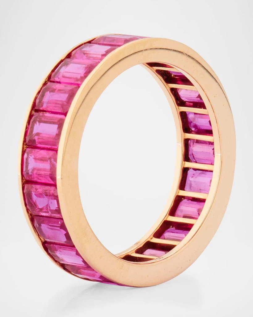 Piranesi 18K Rose Gold Pink Sapphire Eternity Band, Size 7.5 4