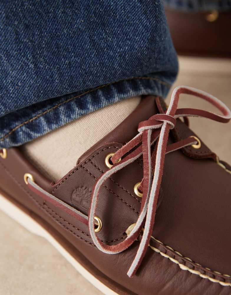 Timberland Timberland authentics 3 eye classic boat shoes in brown