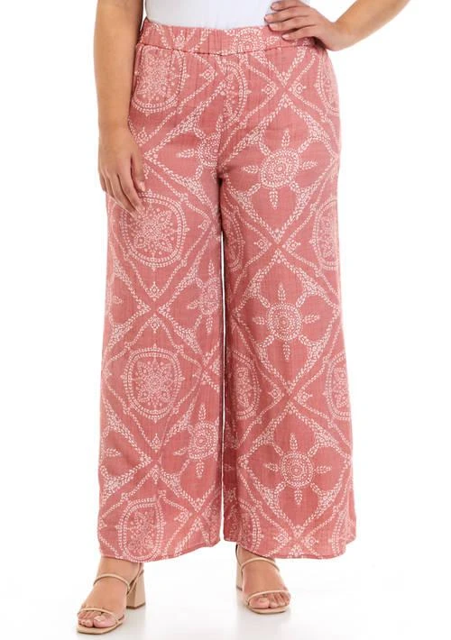 Wonderly Plus Size Linen Like Clean Front Pants 1
