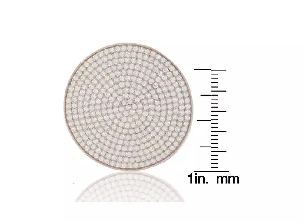 Suzy Levian New York Suzy Levian Sterling Silver Cubic Zirconia Pave Round Medallion Ring 3