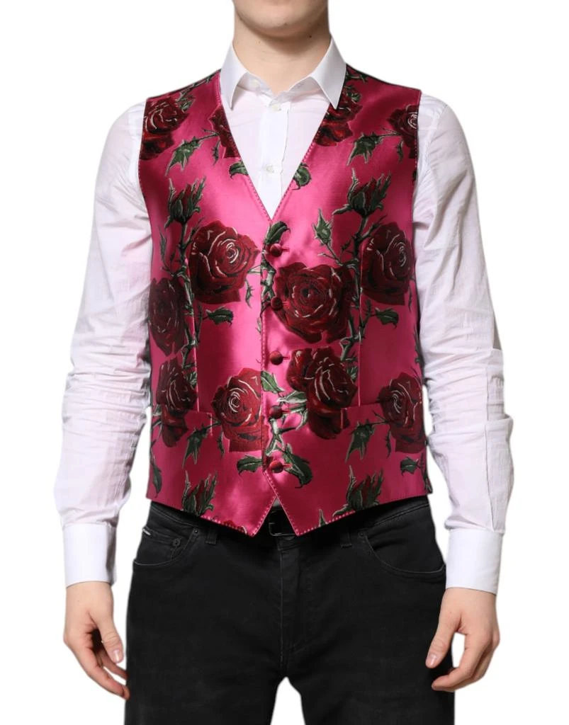 Dolce 
Gabbana Floral Satin Formal Men Waistcoat Men
s Vest