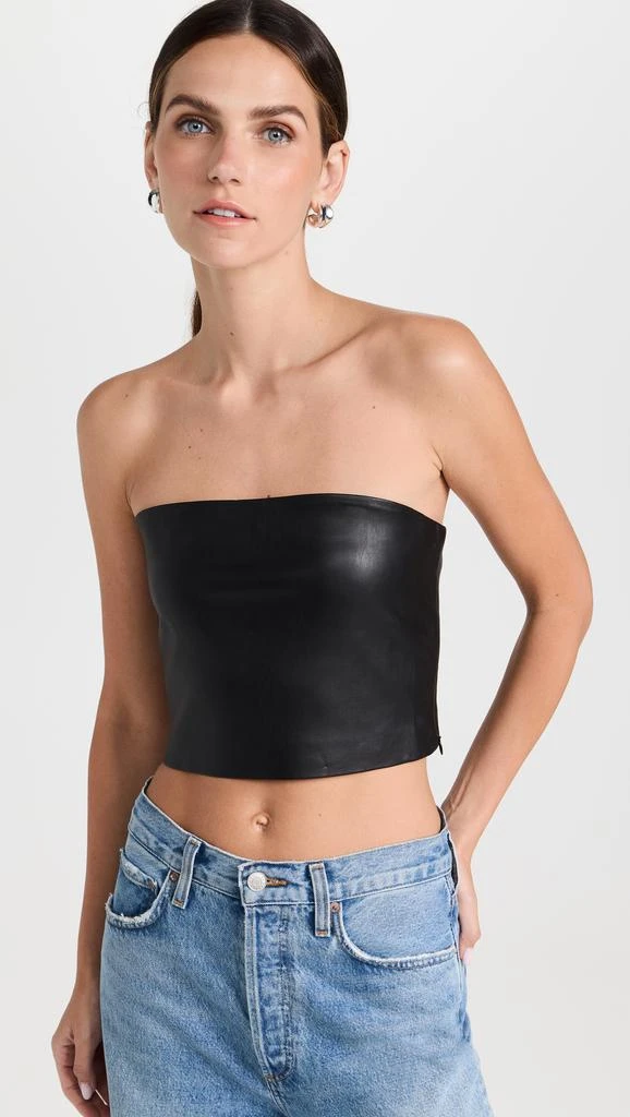 Susana Monaco Faux Leather Crop Tube Top 1