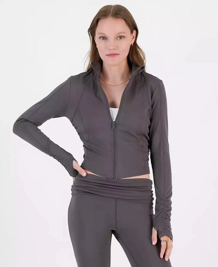 Ultra Flirt Juniors' Full-Zip Fleece Lined Long Sleeve Top 1