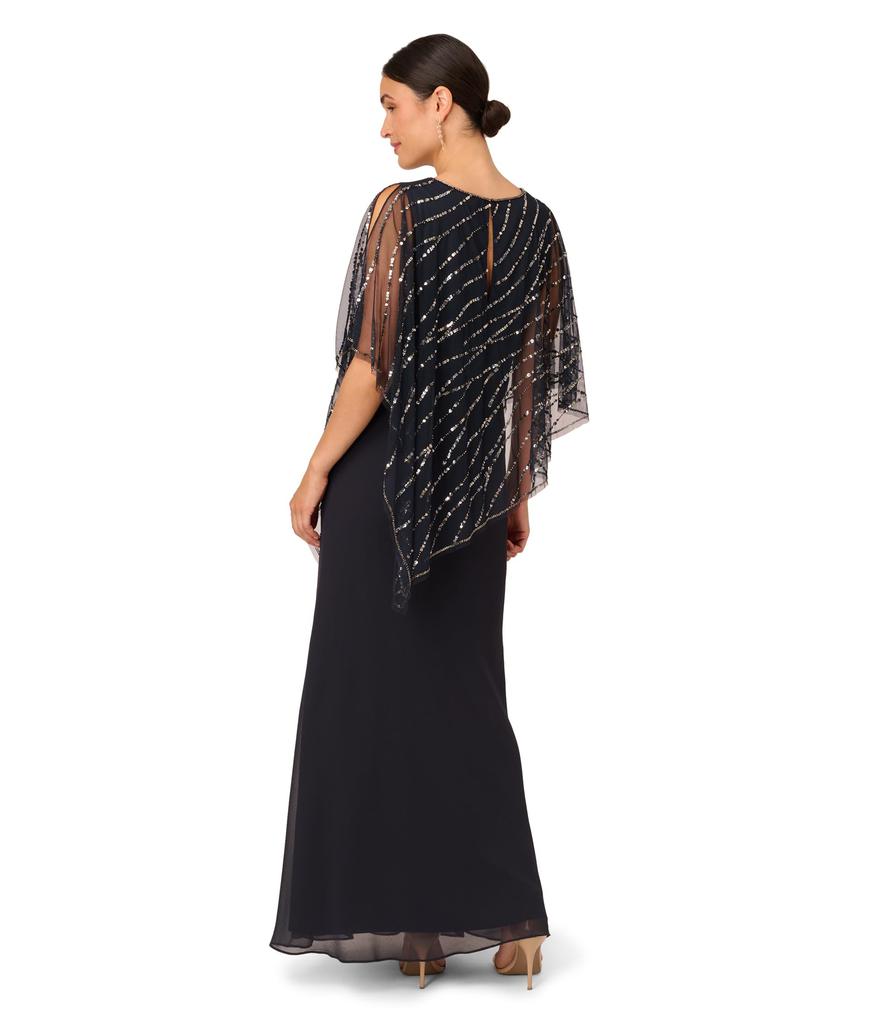 Adrianna Papell Beaded Popover Midi Dress