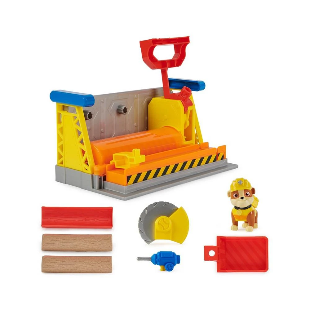 Rubble & Crew Rubble's Workshop Playset, Construction Toys with Kinetic Build-It Sand Rubble Action Figure