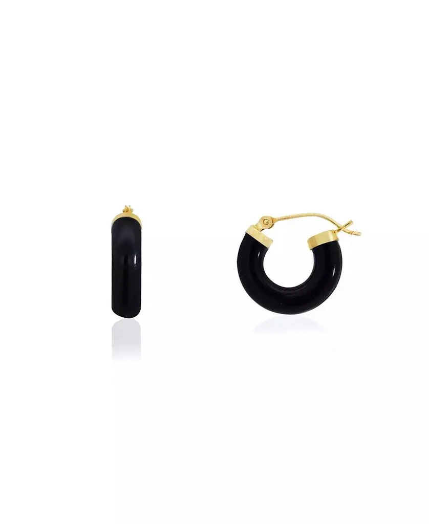 The Lovery Onyx Hoop Earrings 15 millimeters