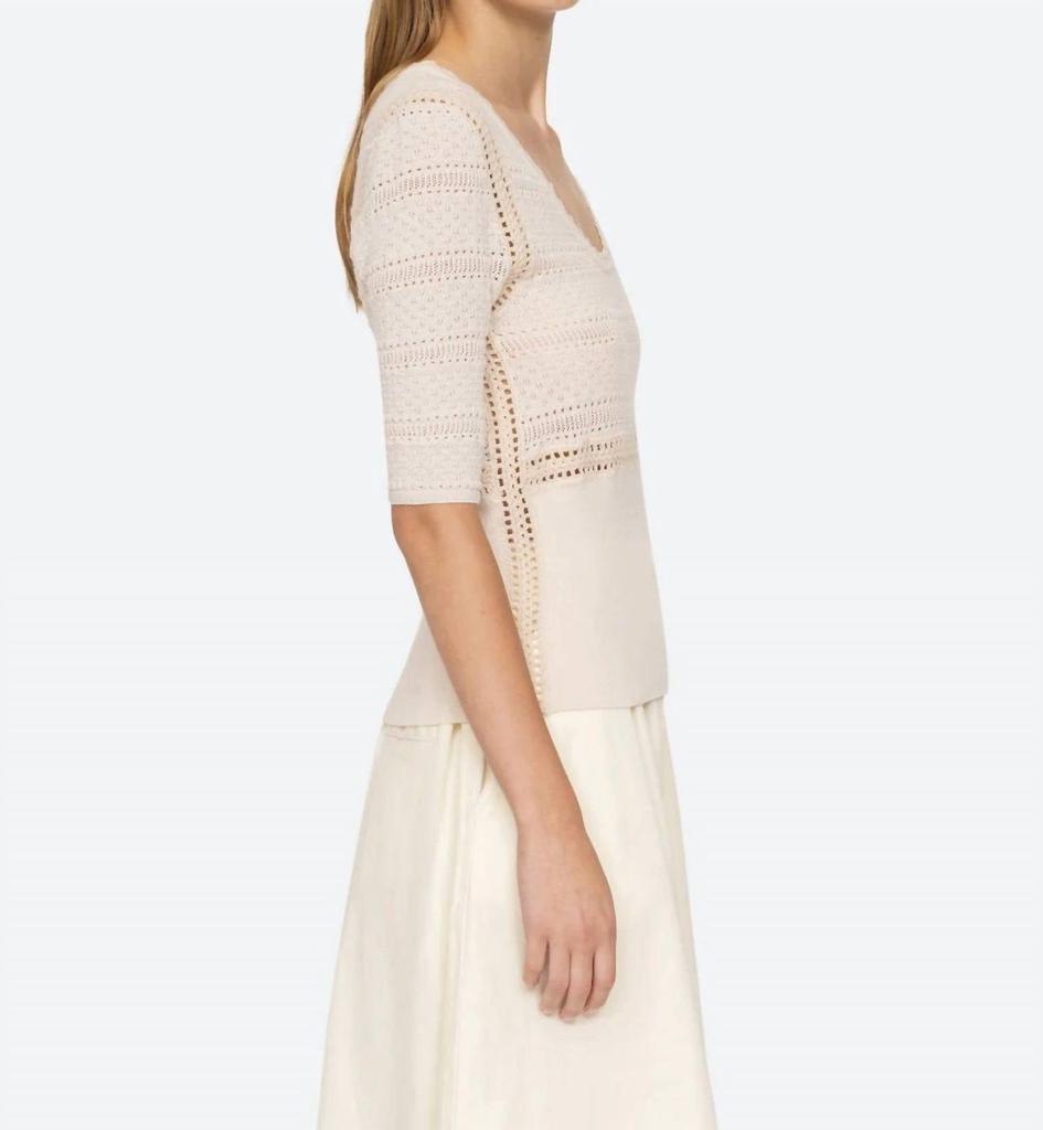 Sea Syble Pointelle Sweater In Cream
