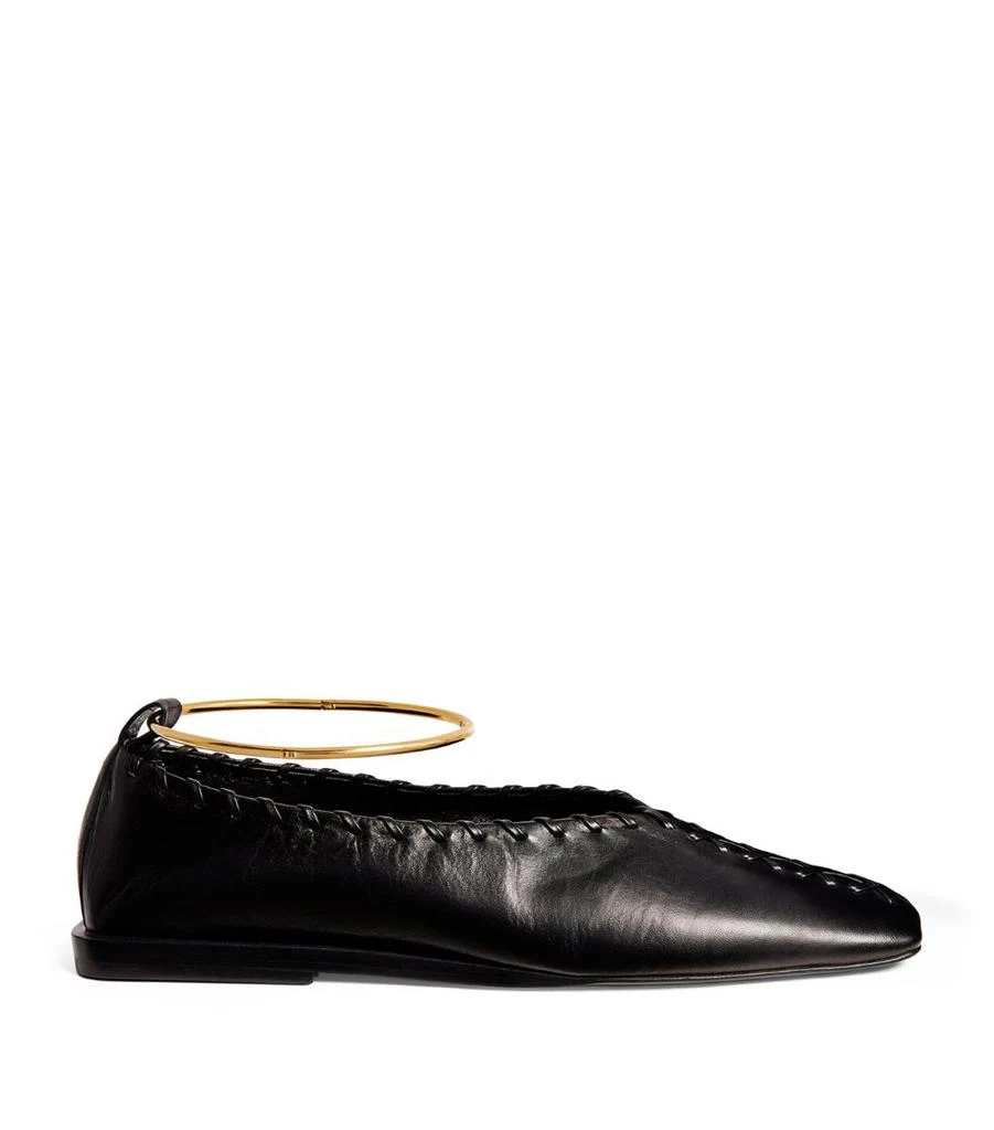 Jil Sander Leather Anklet-Detail Ballet Flats 1