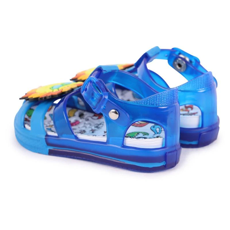 COLORS OF CALIFORNIA Appliqued lion rubber sandals in blue 2