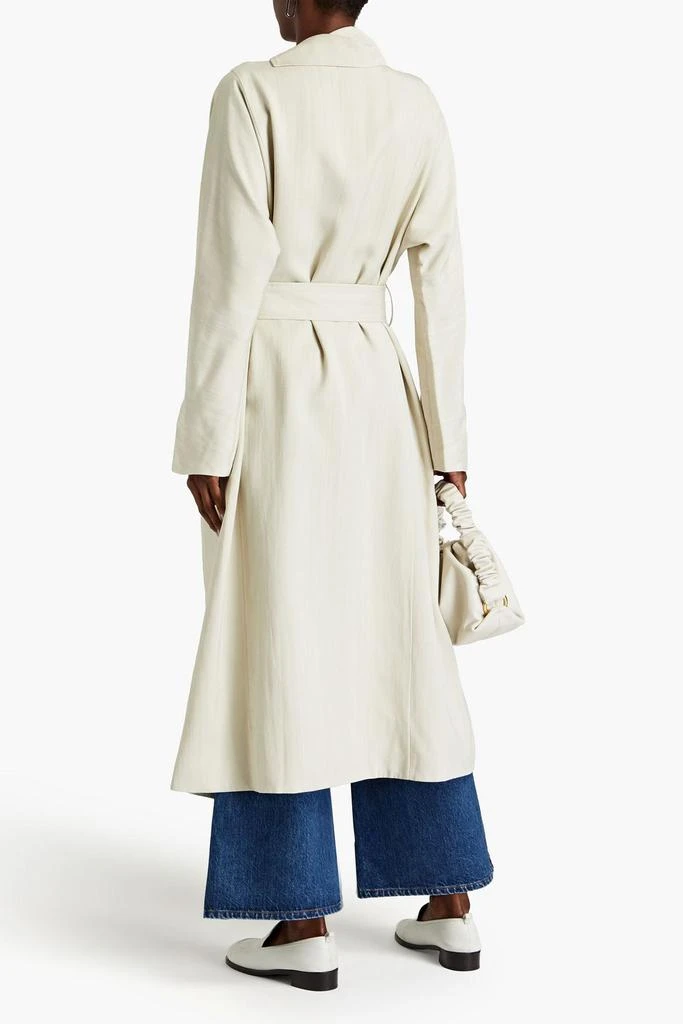 CO Double-breasted slub woven coat 3