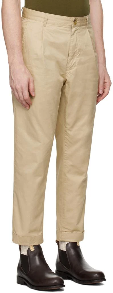 BEAMS PLUS Beige 1 Pleat Trousers 2