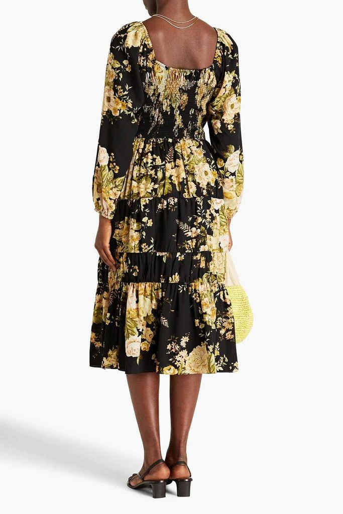 MIKAEL AGHAL Off-the-shoulder gathered floral-print crepe midi dress 3