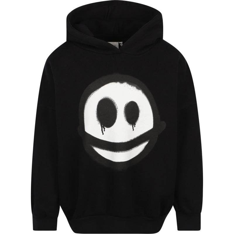Little Man Happy Happy sad organic hoodie sweatshirt and track pants set in vintage grey black white and pink