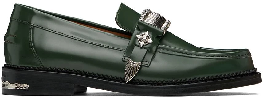 Toga Virilis Green Polished Loafers 1