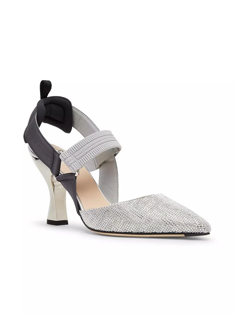 Fendi Colibri 85MM Crystal-Embellished Slingback Pumps 2