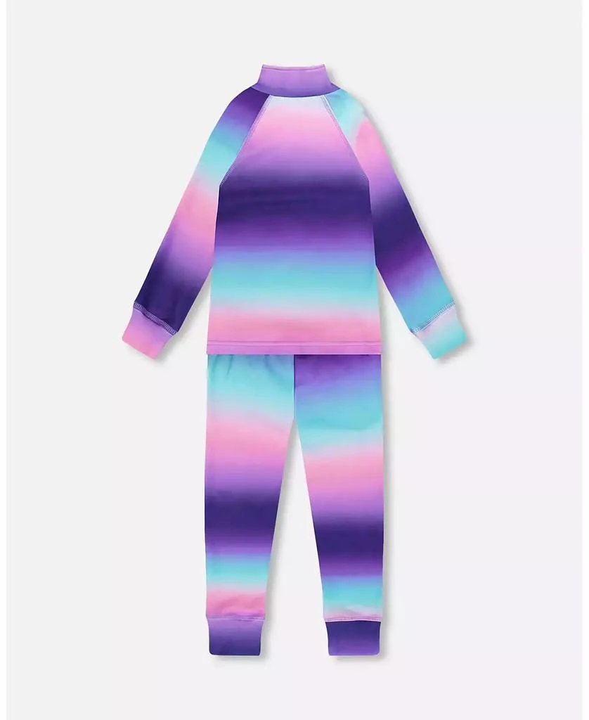 Deux par Deux Toddler Girls Two-Piece Thermal Underwear Set Purple Gradient - Toddler|Child 3