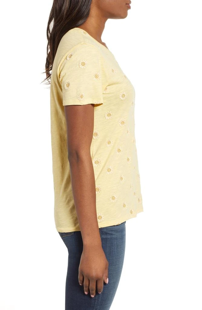 Lucky Brand Daisy All Over Embroidered Cotton Tee 3