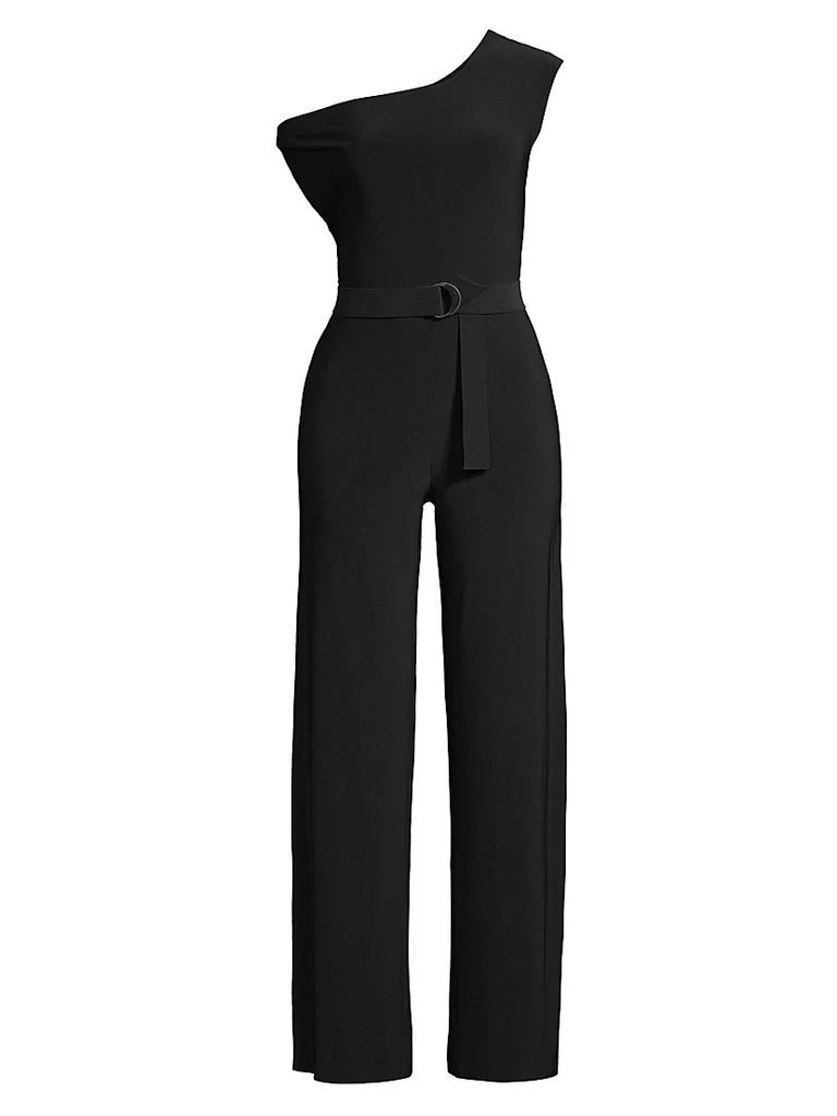 Norma Kamali Asymmetric Drop-Shoulder Wide-Leg Jumpsuit 1