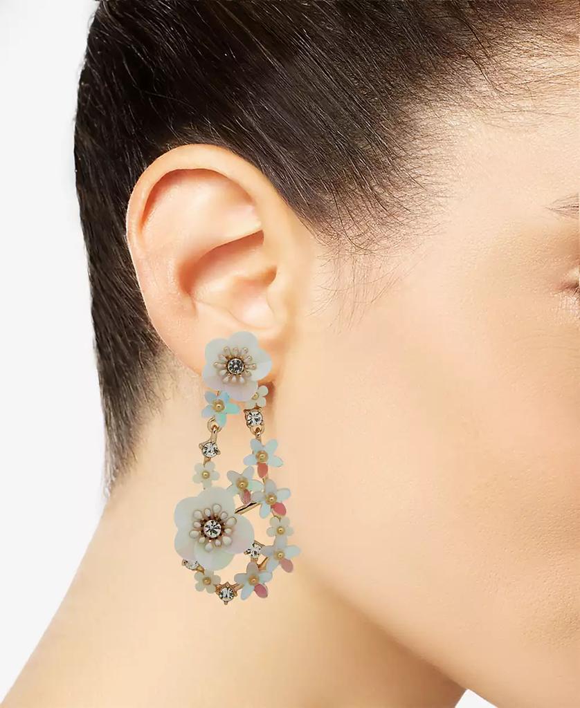 Lonna & Lilly Gold-Tone Mixed Stone Flower Chandelier Earrings