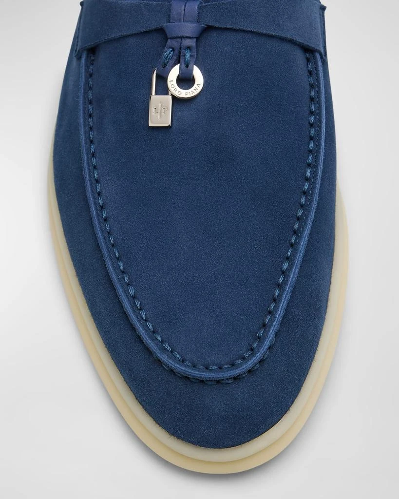 Loro Piana Babouche Charms Walk Suede Mule Loafers 7