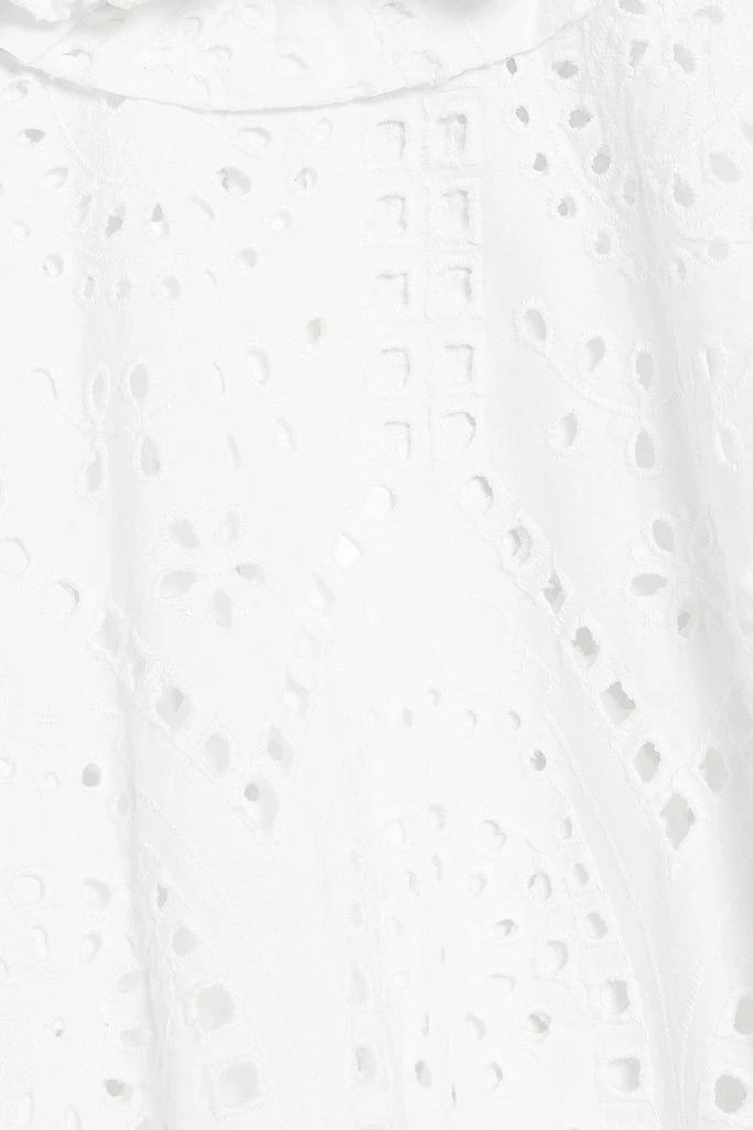 Ganni Ruffled organic broderie anglaise cotton blouse 4