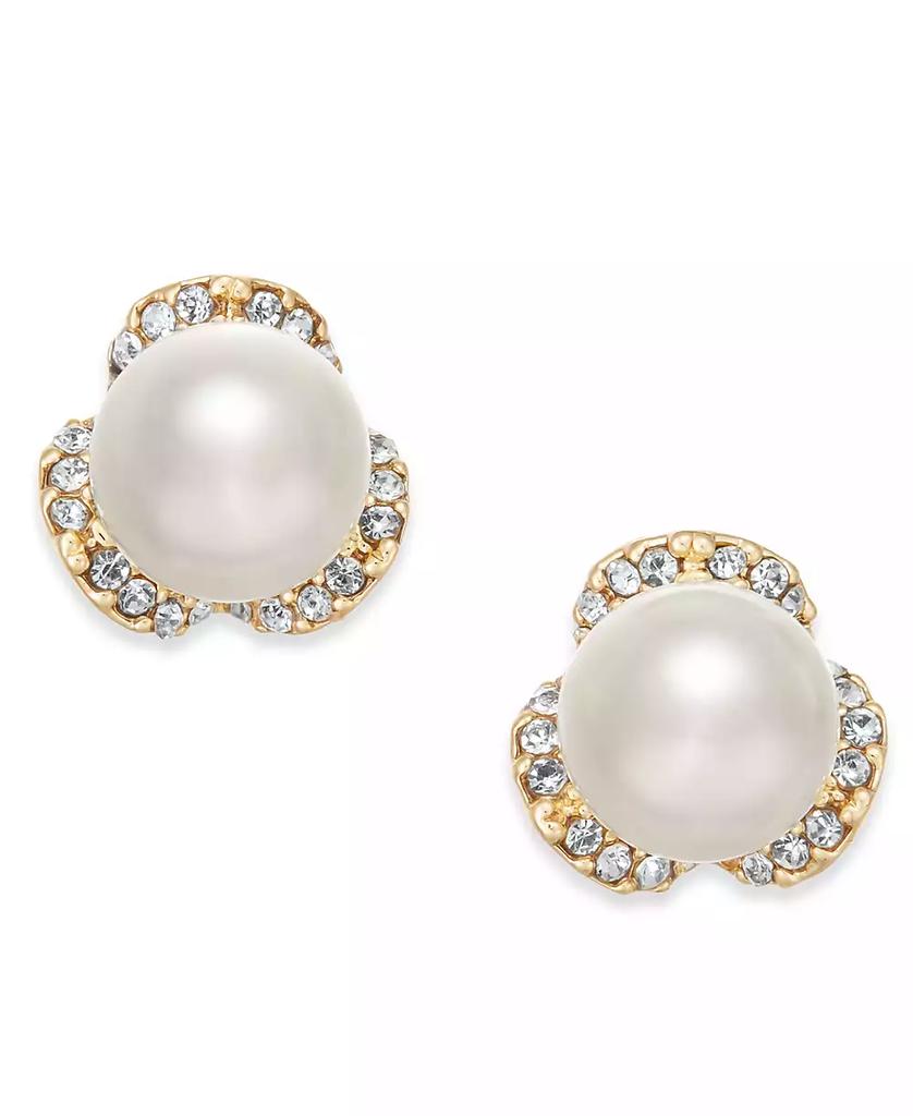 Charter Club Imitation Pearl & Pavé Stud Earrings, Created for Macy's