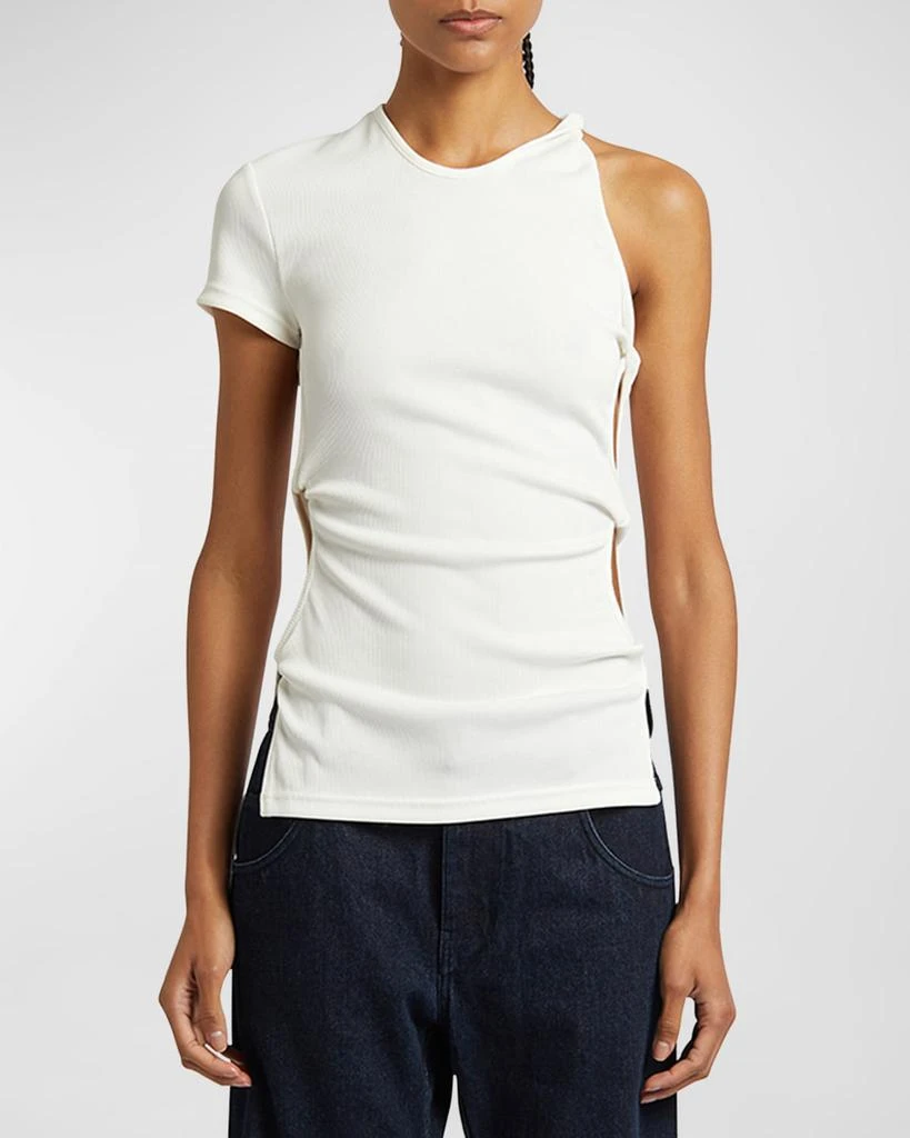 Christopher Esber Twisted Cutout Side Asymmetric T-Shirt 1