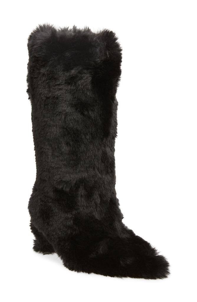 Jeffrey Campbell Fuzzie Faux Fur Pointed Toe Boot