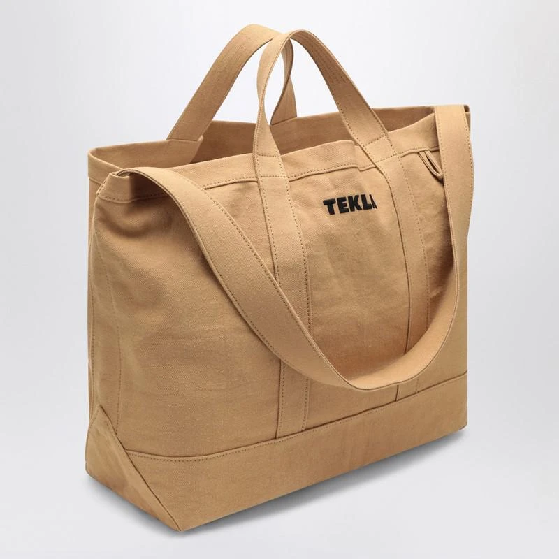 Tekla Beach bag in camel cotton 3