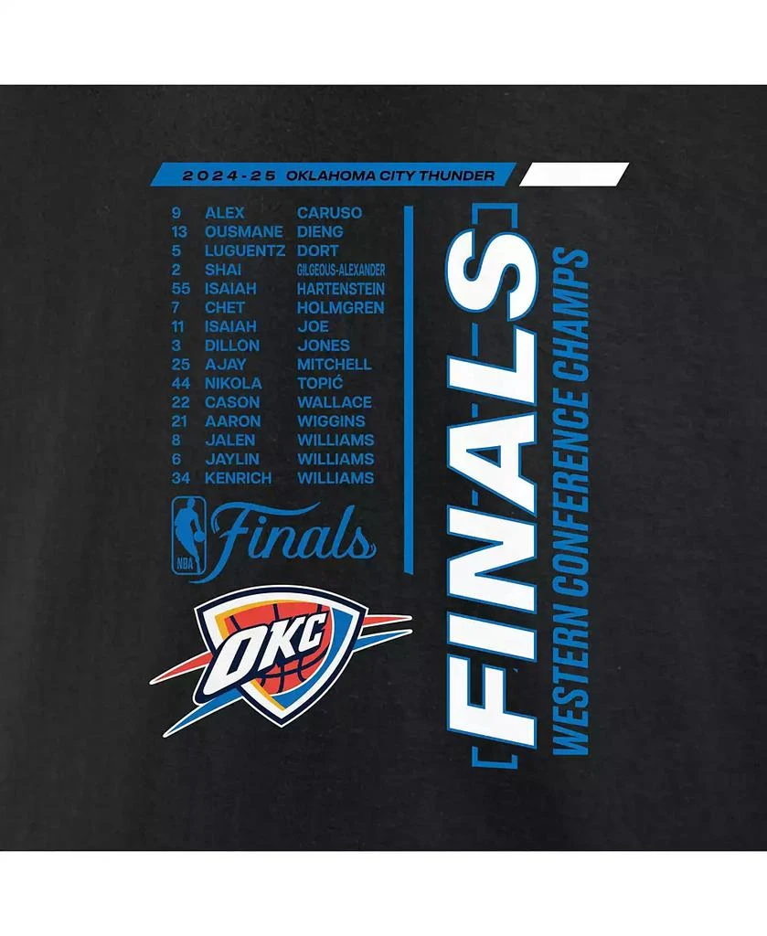 Fanatics Men's Black Oklahoma City Thunder 2025 NBA Western Conference Champions Roster Buzzer Beater T-Shirt 5