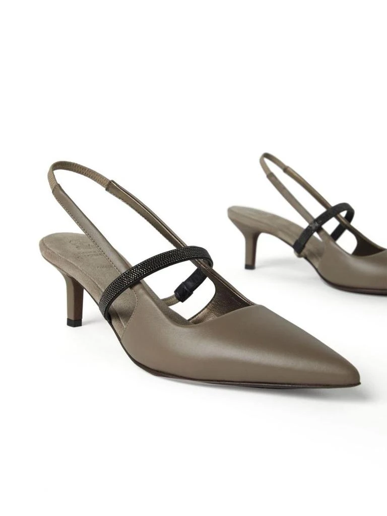 Brunello Cucinelli Brunello Cucinelli Leather Slingback Pumps 5