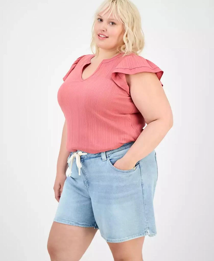 Democracy Trendy Plus High-Rise Drawstring Shorts 2