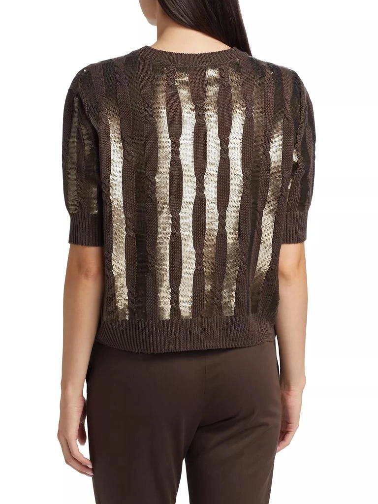 Max Mara Empoli Sequin-Striped Knit Sweater 5
