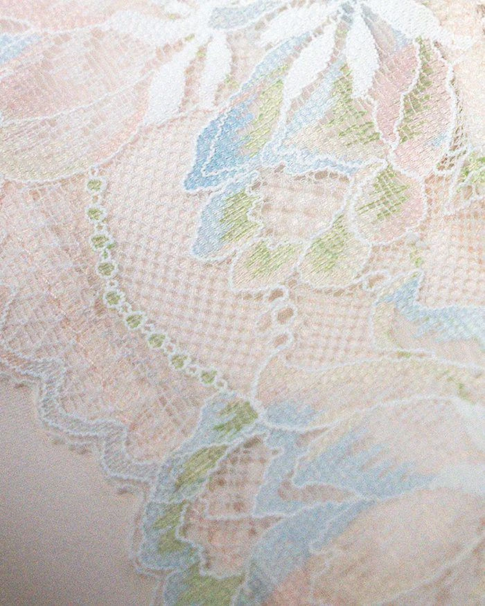 In Bloom Stretch Matte Satin Two Tone Lace Wrap Robe 3