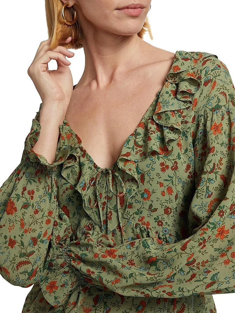 Reformation Wyn Floral Ruffled Top 6