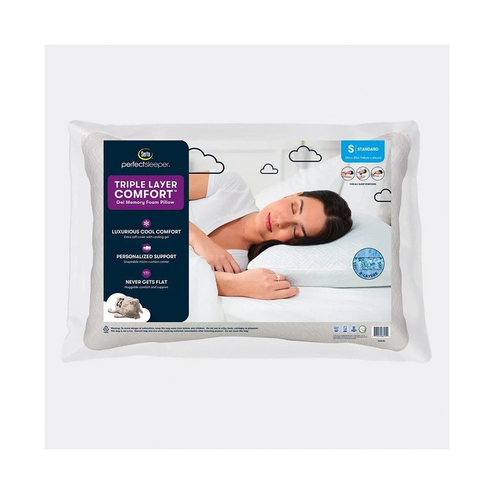 Serta Triple Layer Comfort Foam Pillow 2